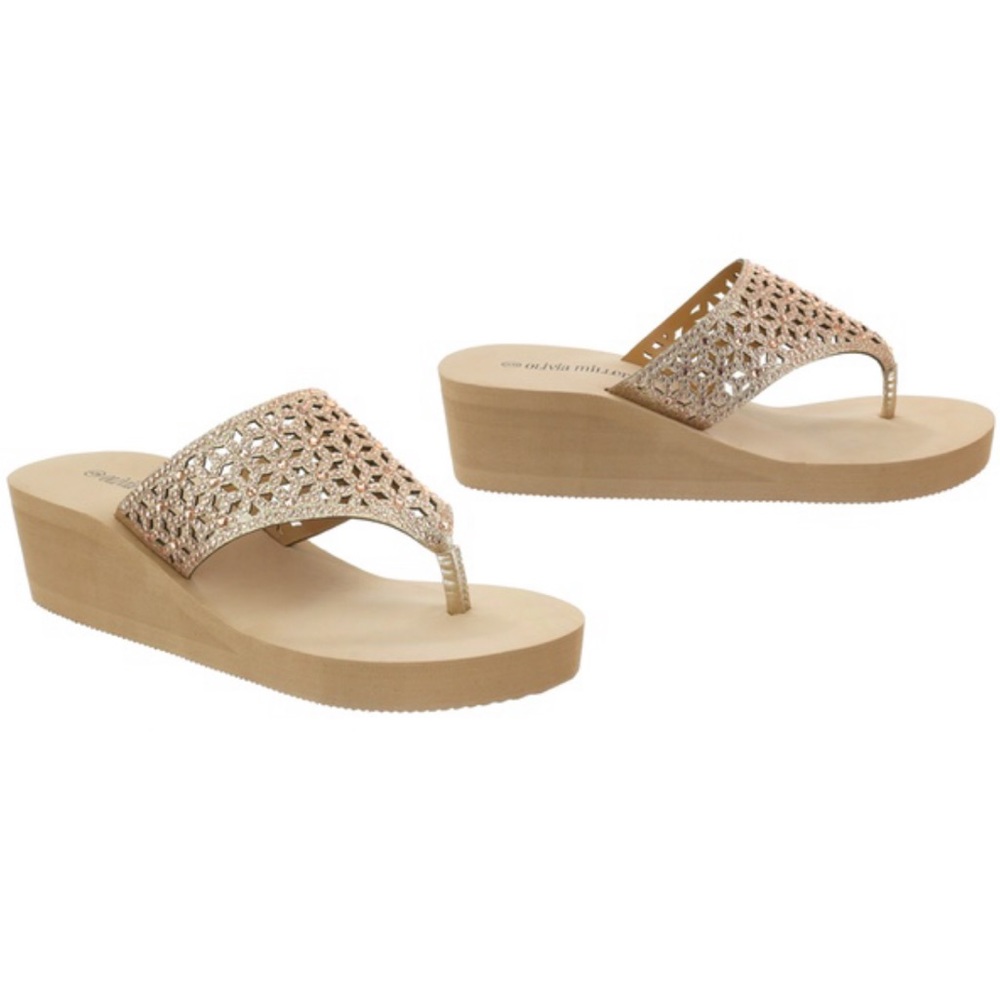 Olivia Miller Bling Wedge Sandals
